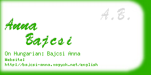 anna bajcsi business card